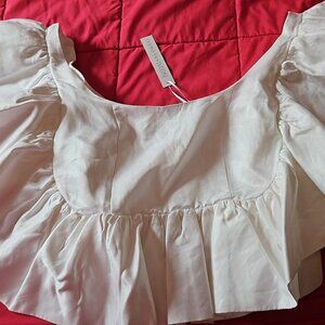 eloquii bridal ruffle top- nwt
